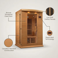2-Person Low EMF (Under 8MG) FAR Infrared Sauna (Canadian Hemlock) — Lifestyle