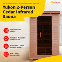 Yukon 2-Person Cedar Infrared Sauna with 6 Carbon Heaters