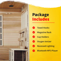 Klondike 4-Person Cedar Infrared Sauna with 9 Carbon Heaters
