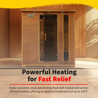 Klondike 4-Person Cedar Infrared Sauna with 9 Carbon Heaters