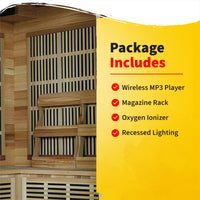 Whistler 4-Person Cedar Corner Infrared Sauna with 10 Carbon Heaters