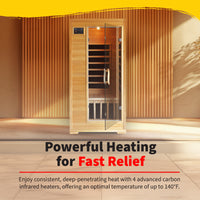 Buena Vista 1-2 Person Hemlock Infrared Sauna with 4 Carbon Heaters