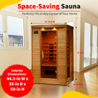 Coronado 2 Person Hemlock Infrared Sauna with 5 Ceramic Heaters