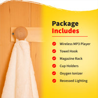Coronado 2 Person Hemlock Infrared Sauna with 5 Ceramic Heaters