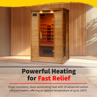 Coronado 2 Person Hemlock Infrared Sauna with 5 Ceramic Heaters