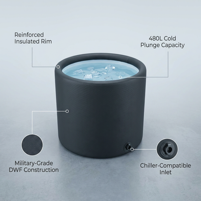 Pro Elite 90Cm Ice Pod Ice Bath Inflatable DWF Cold Plunge Tub for 03Hp Water Chiller for Athletes