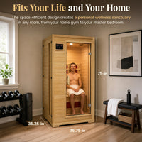 Buena Vista 1-2 Person Hemlock Infrared Sauna with 3 Ceramic Heaters