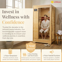 Buena Vista 1-2 Person Hemlock Infrared Sauna with 3 Ceramic Heaters