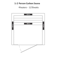 Buena Vista 1-2 Person Hemlock Infrared Sauna with 3 Ceramic Heaters