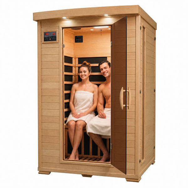 Coronado 2 Person Hemlock Deluxe Infrared Sauna with 6 Carbon Heaters