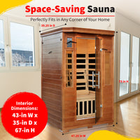 Majestic 2-Person Hemlock Premium Infrared Sauna with 6 Carbon Heaters