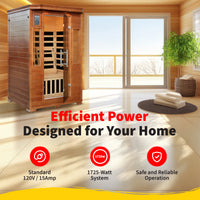 Majestic 2-Person Hemlock Premium Infrared Sauna with 6 Carbon Heaters