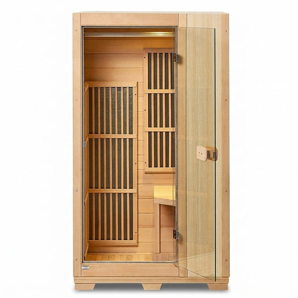 Far Infrared Wooden Sauna Room Home Sauna Spa for 1 Person1140W